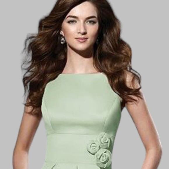 Dessy Collection Lime Green Dress | Size 10 - Picture 6 of 8
